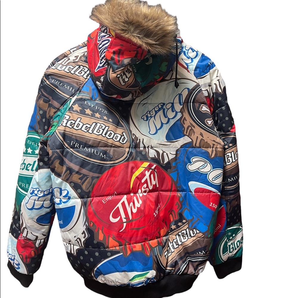 Members Only Bottle Cap Print Jacket men size L